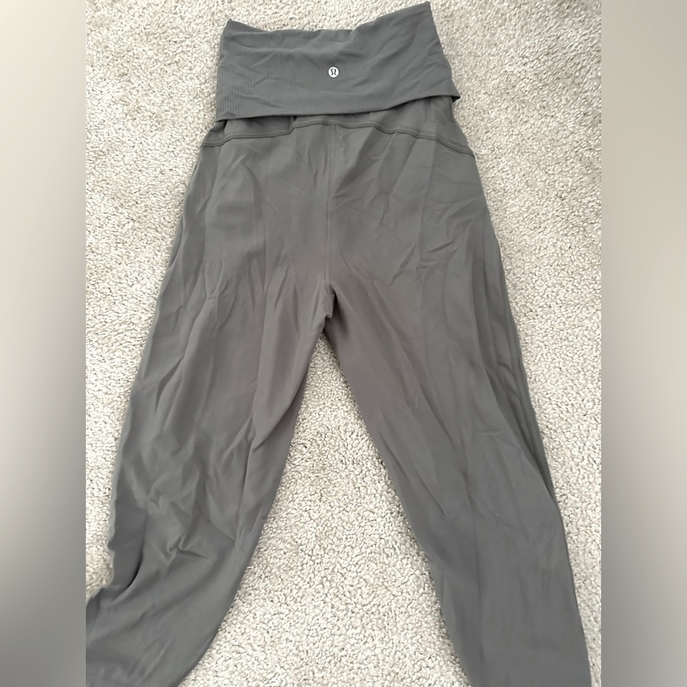Olive green lululemon high waist ankle joggers